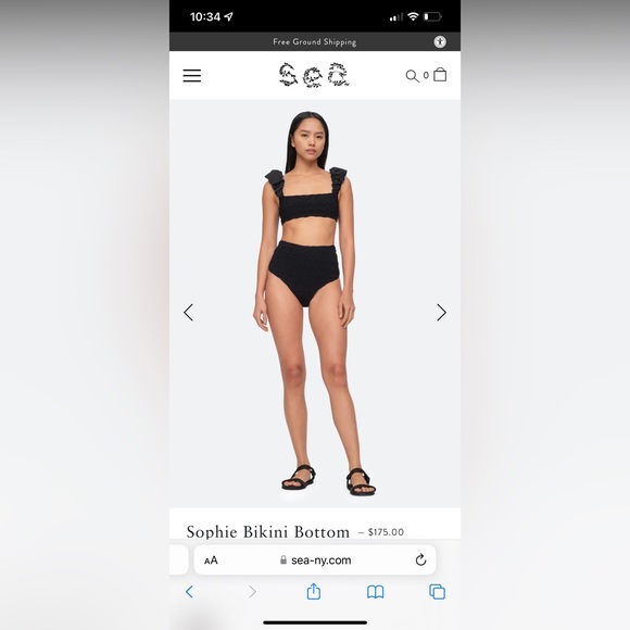 High Waisted White Ruffled Bikini Bottom. Coastal Old Money Aesthetic - Picture 5 of 7